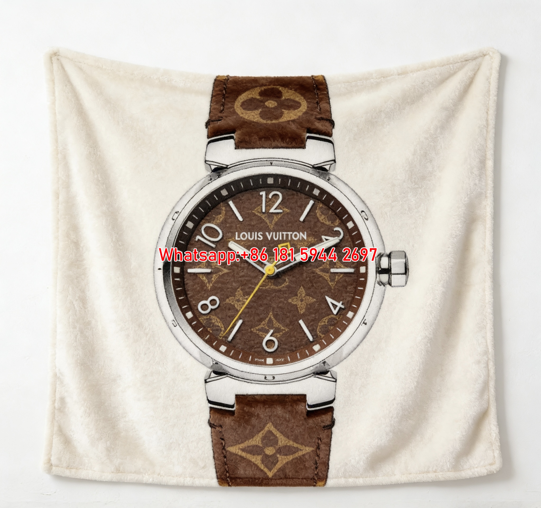 LV Monogram Watch Blanket Luxury LV Timepiece Throw 207